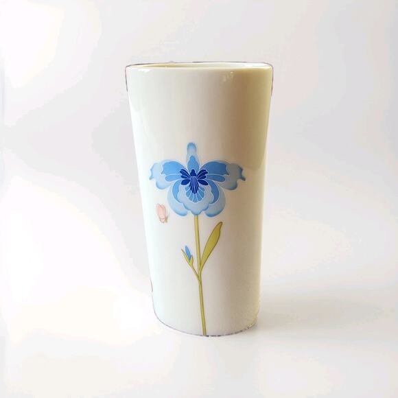 VTG Takahashi Iris Ceramic Vase 6.5" Japan Chime San Francisco 80s Floral - Picture 7 of 7